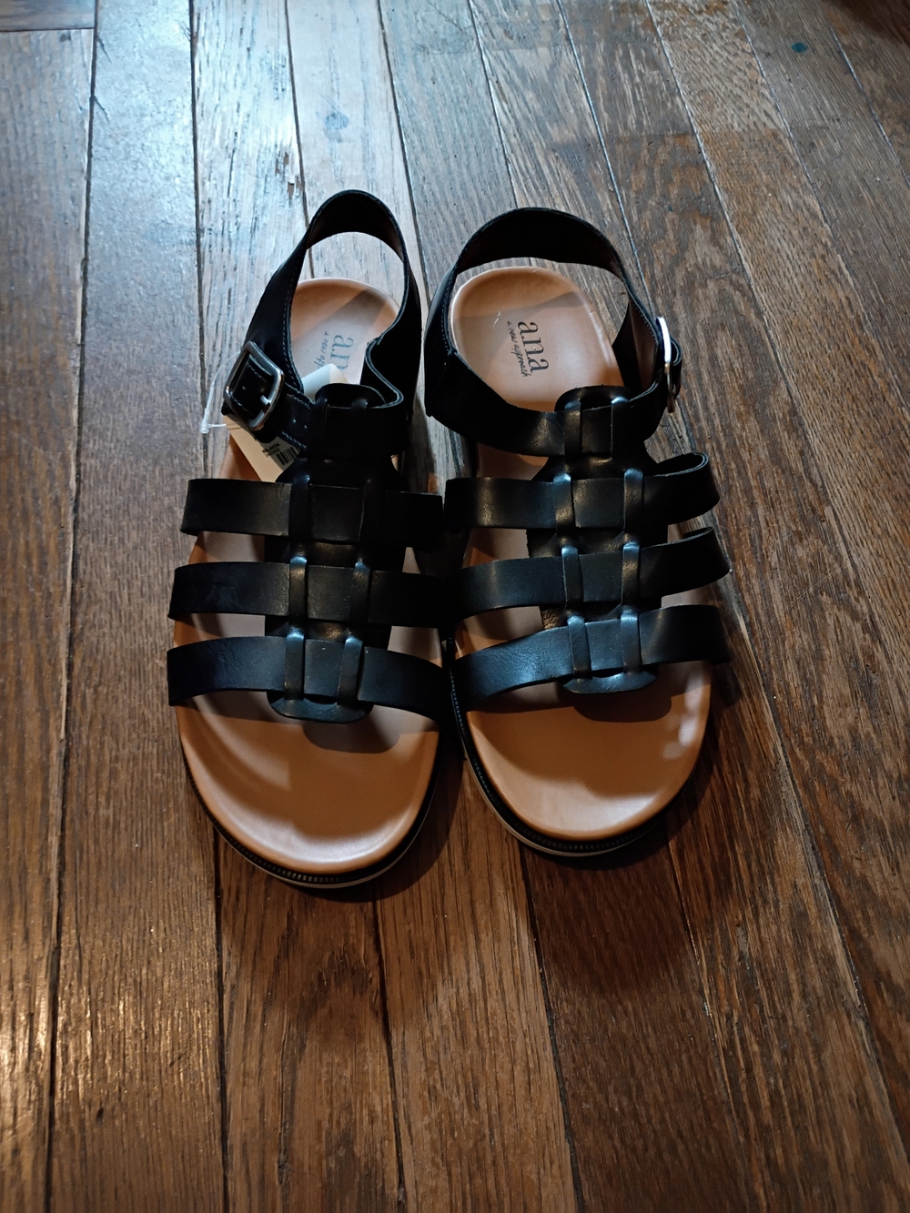 a.n.a Nilo Black Strappy Gladiator Sandals 6.5 NWT